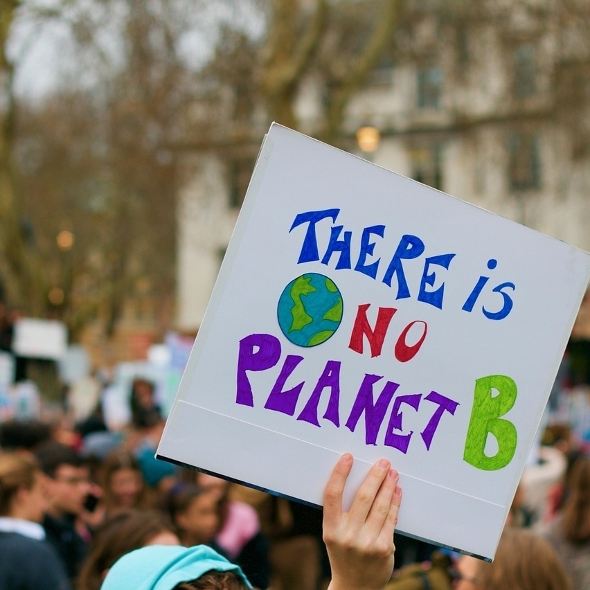 Teilnehmende einer Klimaschutz-Demonstration